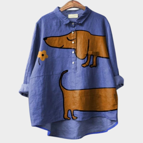 PALMIRA | Camicia Oversize con Design Canino e Comfort Quotidiano per un Look Spensierato